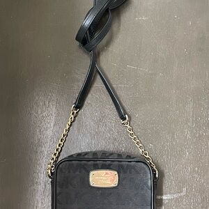 Michael Kors Gold and Black Crossbody Bag